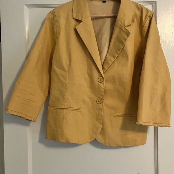 Cropped cotton blazer - Picture 1 of 5